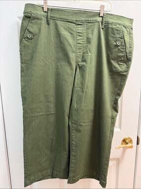 croft & barrow Olive Wide Leg Crop Pants